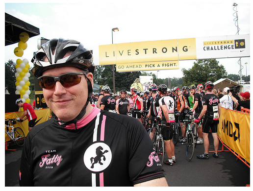 Starting line with Team Fatty at the Livestrong Challenge Philly
